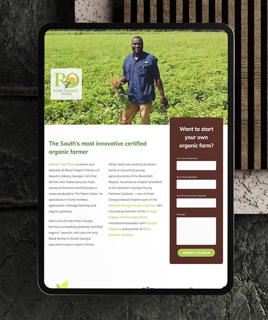 Rowe Organic Farms web design